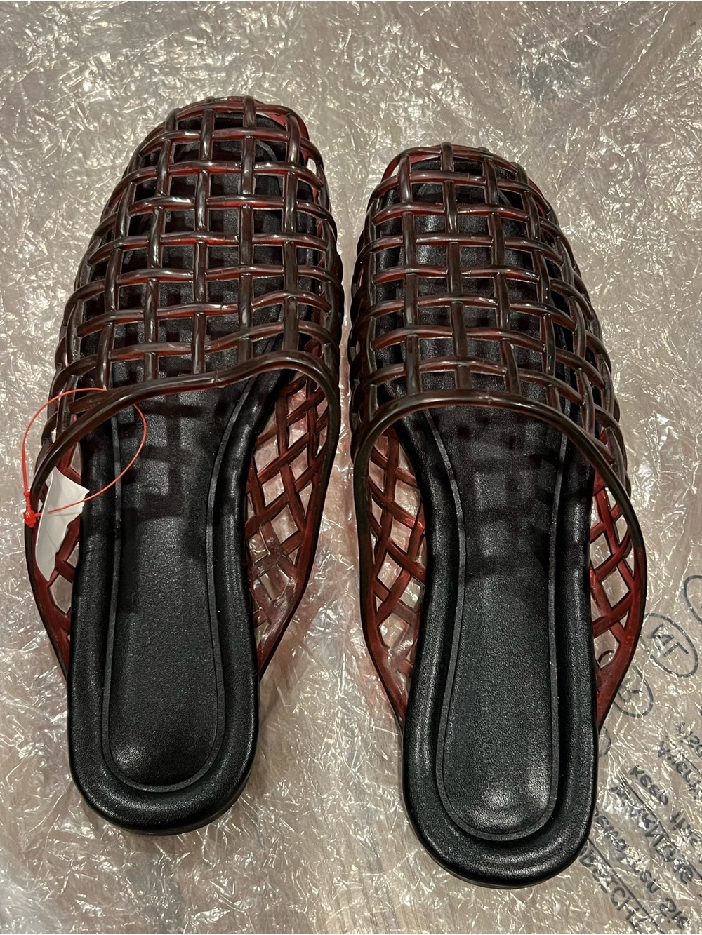 Vince Brown Woven Leather Slide Mules